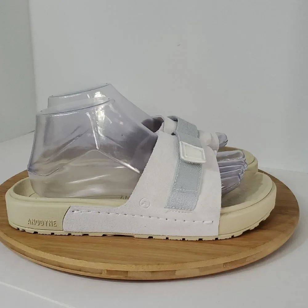 Anodyne No. 65 Slide SandalsโWhite Leather Comfort Shoes Women's Size 8